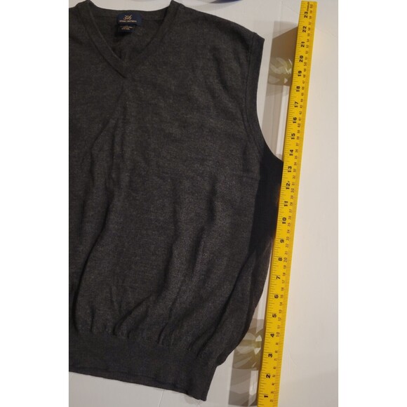 Brooks Brothers 346 Italian Merino Wool V-Neck Sweater Vest XL Grey - Picture 6 of 10